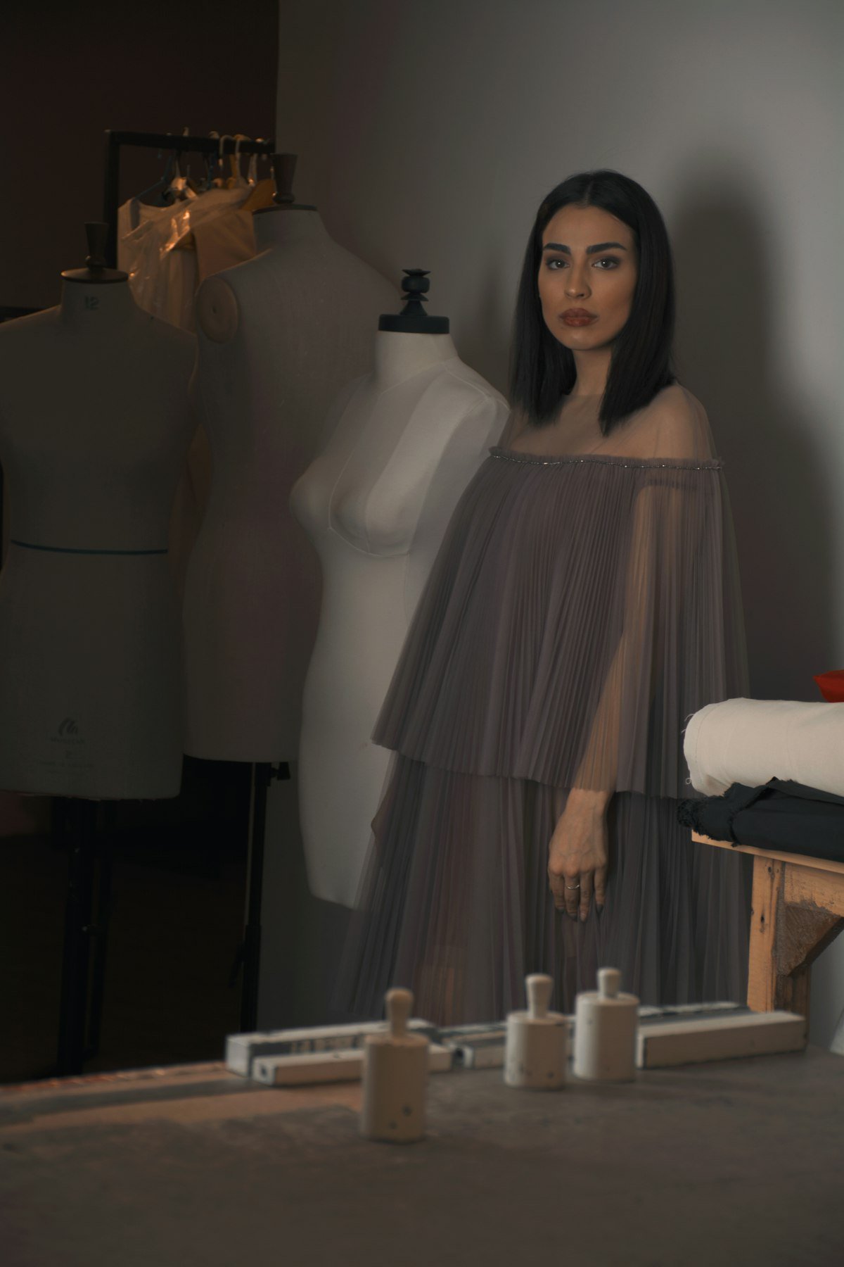 Couture mannequin in a studio